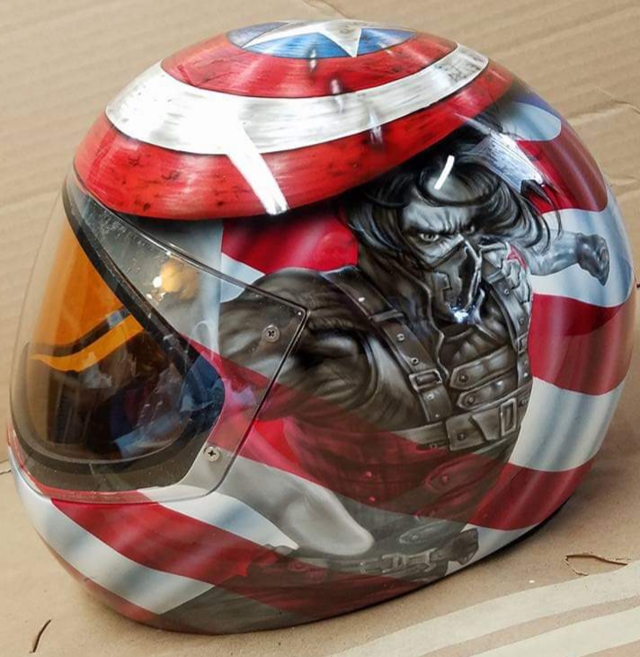Custom Painted Motorcycle Helmets And Hockey Masks