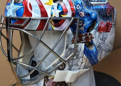 Captain America Goalie Mask - left front