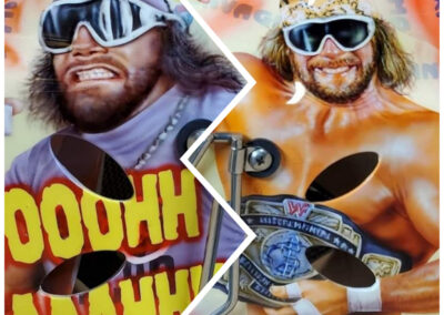 Macho Man Randy Savage Goalie Mask holding the belt