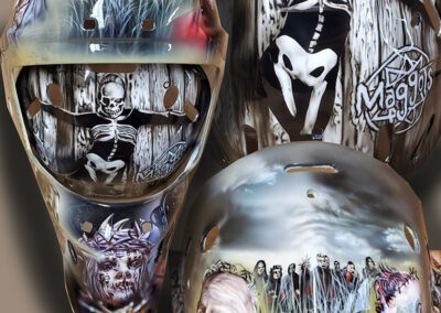 Slipknot Goalie Mask - front and back showcasing the band